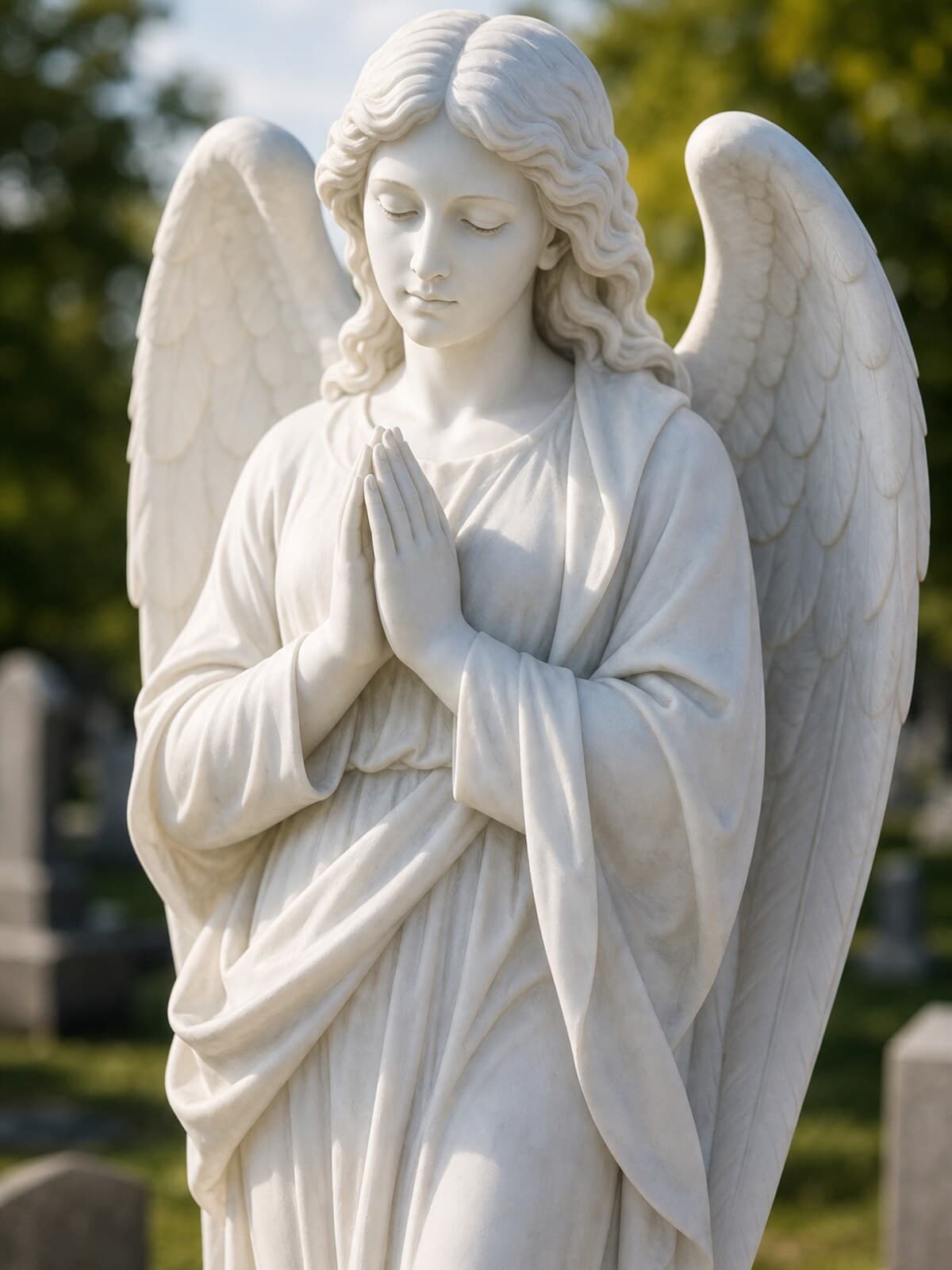 Memorial angel sculpture — a symbol of memory and peace